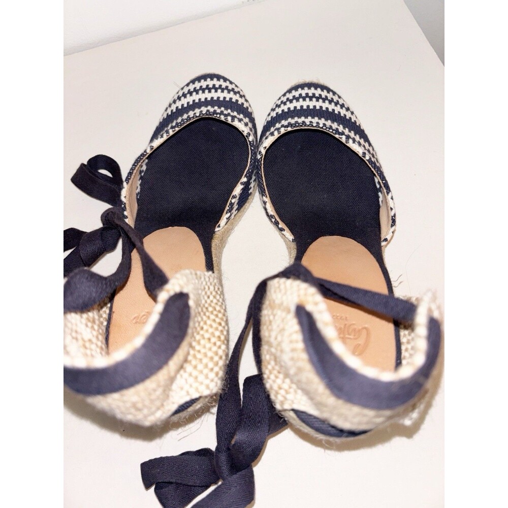 Castaner Blue And White Wedge Espadrilles Size 39 - Picture 6 of 7